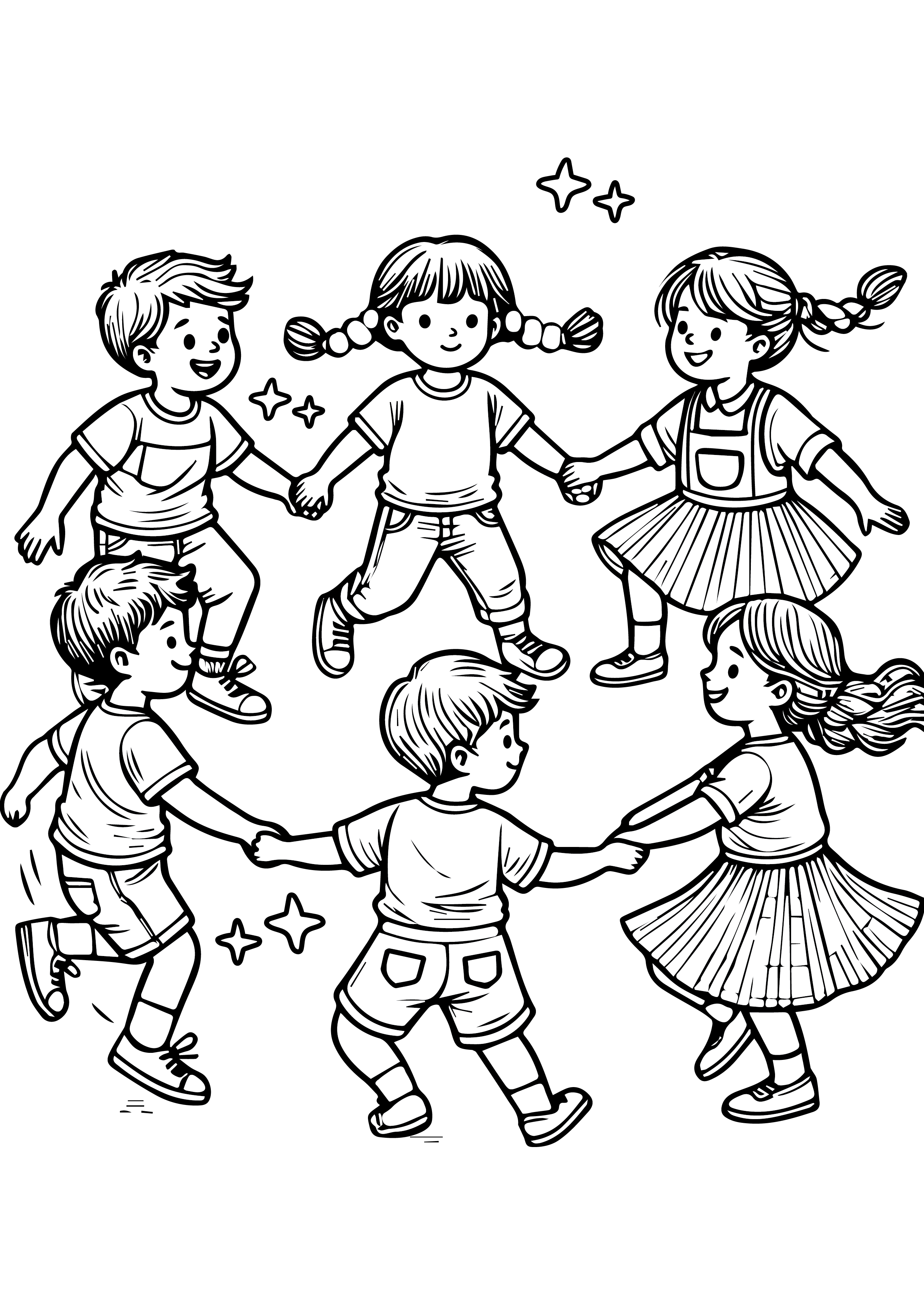 Preschool Playtime Circle - Coloring Page - PDF